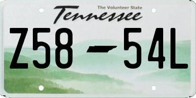 TN license plate Z5854L