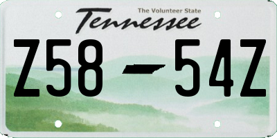 TN license plate Z5854Z
