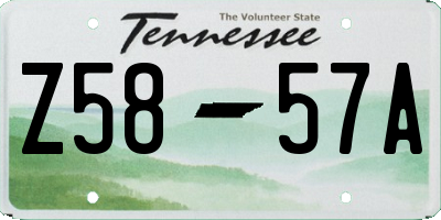 TN license plate Z5857A