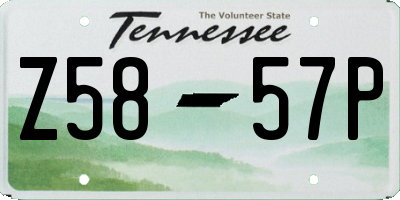 TN license plate Z5857P