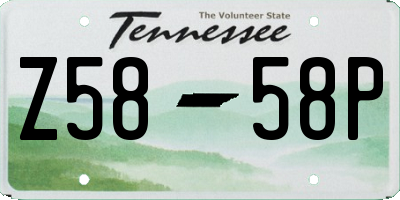 TN license plate Z5858P