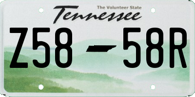 TN license plate Z5858R
