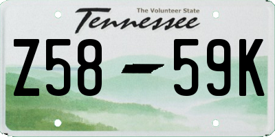 TN license plate Z5859K