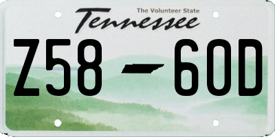 TN license plate Z5860D