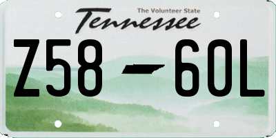TN license plate Z5860L