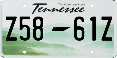 TN license plate Z5861Z
