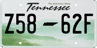 TN license plate Z5862F