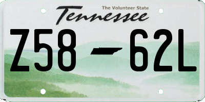TN license plate Z5862L