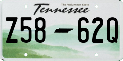 TN license plate Z5862Q