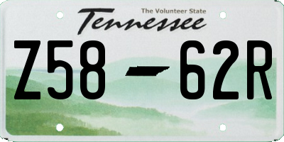 TN license plate Z5862R