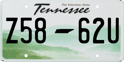 TN license plate Z5862U