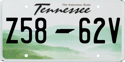 TN license plate Z5862V