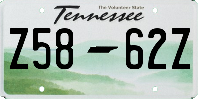 TN license plate Z5862Z