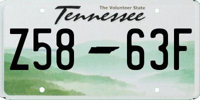 TN license plate Z5863F