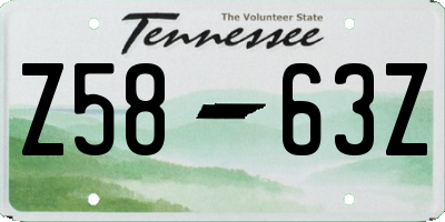 TN license plate Z5863Z