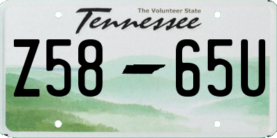 TN license plate Z5865U