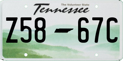 TN license plate Z5867C