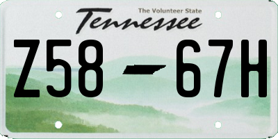 TN license plate Z5867H