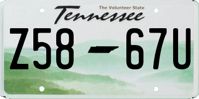 TN license plate Z5867U
