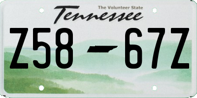 TN license plate Z5867Z