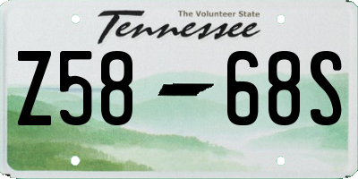 TN license plate Z5868S
