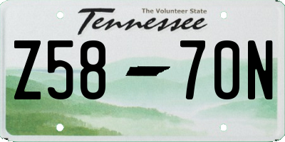 TN license plate Z5870N