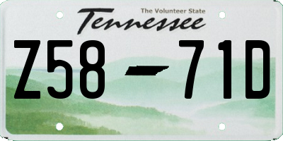 TN license plate Z5871D