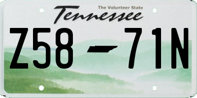 TN license plate Z5871N