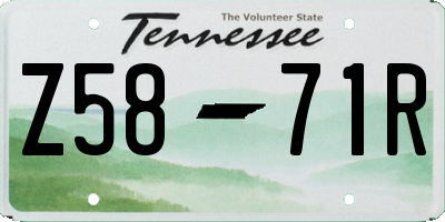 TN license plate Z5871R