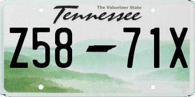 TN license plate Z5871X