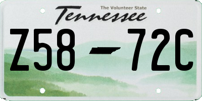 TN license plate Z5872C