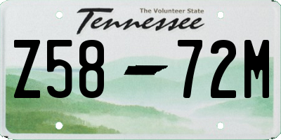 TN license plate Z5872M