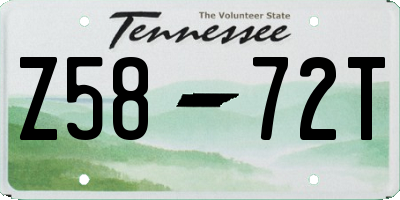 TN license plate Z5872T