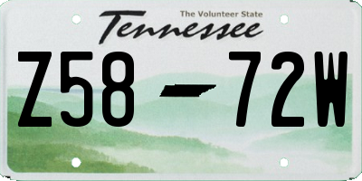 TN license plate Z5872W