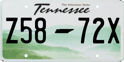 TN license plate Z5872X
