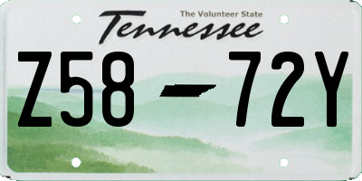 TN license plate Z5872Y