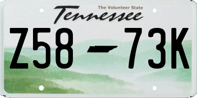 TN license plate Z5873K