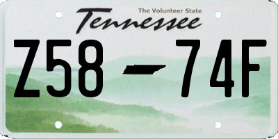 TN license plate Z5874F