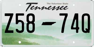 TN license plate Z5874Q