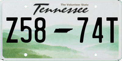 TN license plate Z5874T