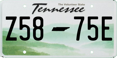 TN license plate Z5875E