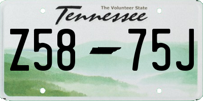 TN license plate Z5875J