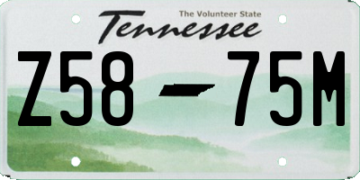 TN license plate Z5875M