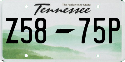 TN license plate Z5875P