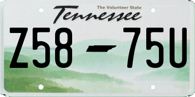 TN license plate Z5875U