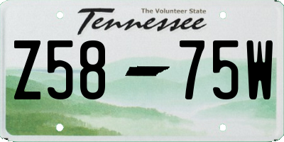 TN license plate Z5875W
