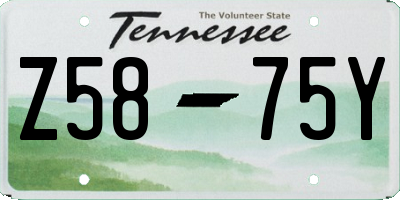 TN license plate Z5875Y