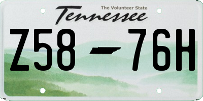 TN license plate Z5876H