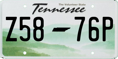 TN license plate Z5876P