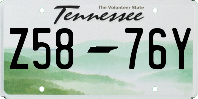 TN license plate Z5876Y